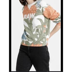 G Star Raw Floral Pullover Flower Long Sleeve Sweatshirt XS Womens